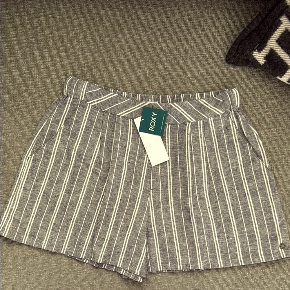 Roxy Sincerely Me Striped Cotton & Linen Shorts